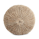 Handmade Jute Pouf With Cable Knit Pattern - Natural