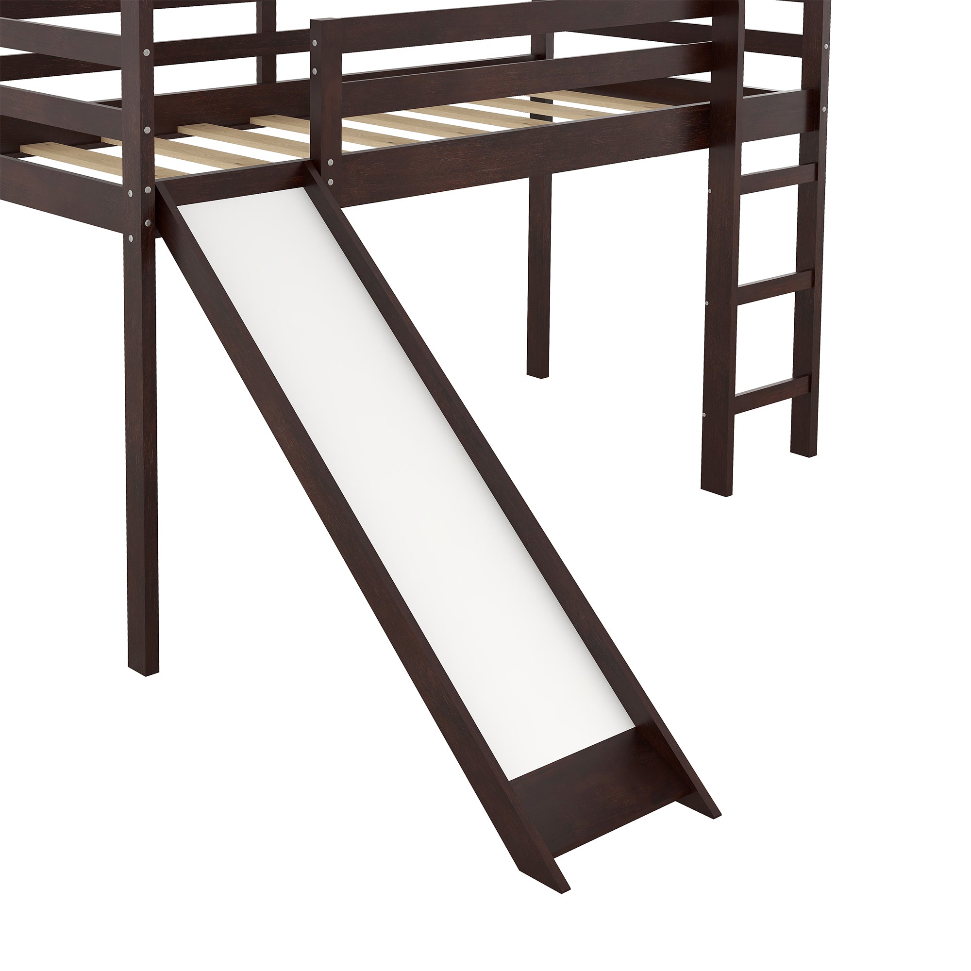 Twin Loft Bed with Slide, House Bed with Slide,Gray(OLD SKU :WF286245AAP) - Atlantic Fine Furniture Melbourne FL