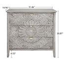 3 Drawer Cabinet, American Furniture, Suitable For Bedroom, Living Room - Light Gray
