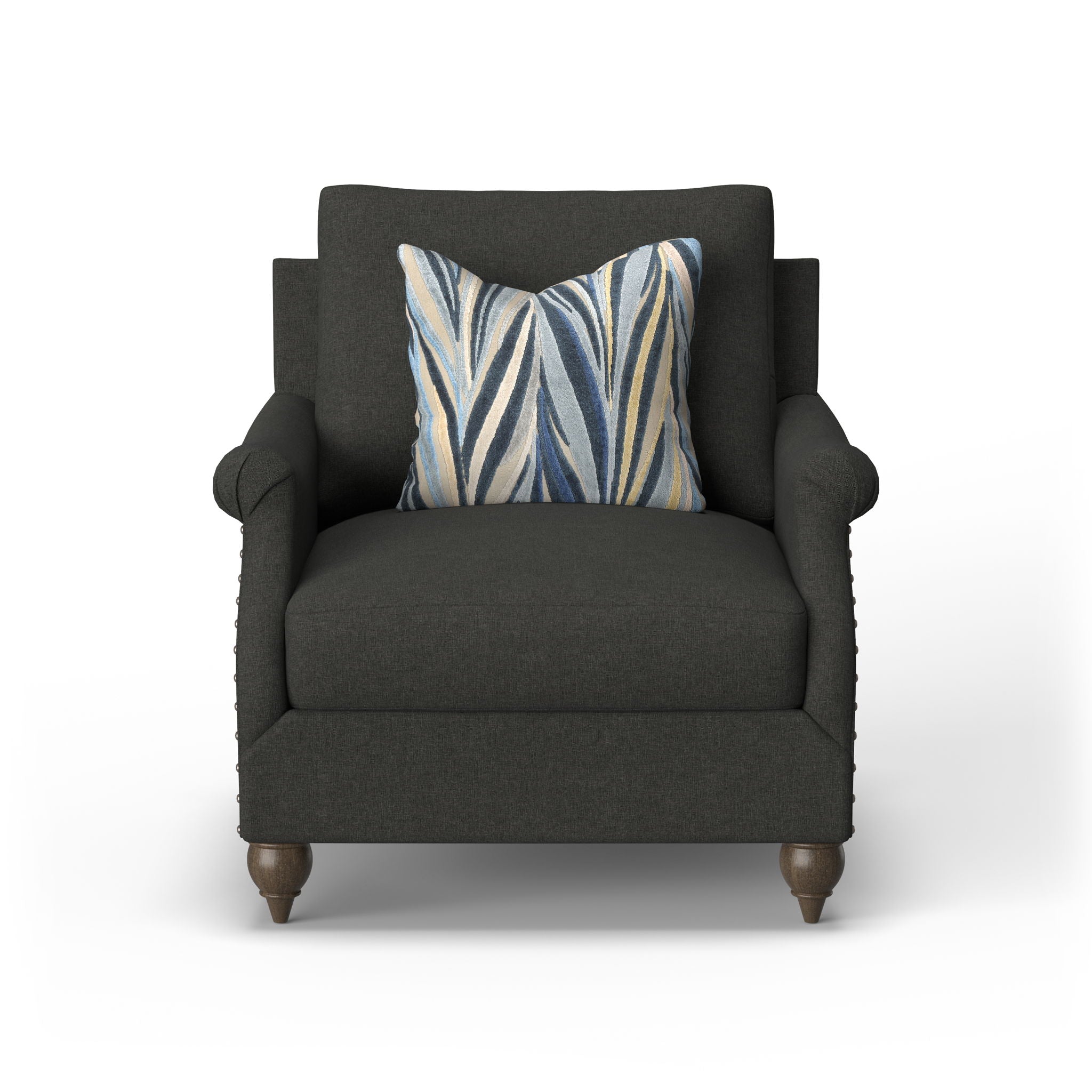 Veda - Fabric Chair With Nailhead Trim