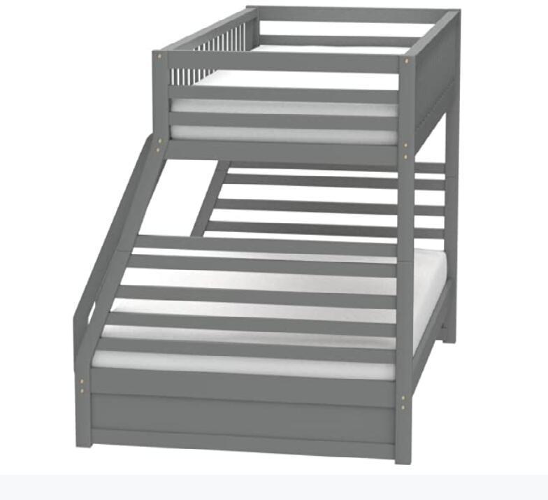 ACME Jason Bunk Bed (Twin/Full & Storage), Gray (1Set/2Ctn) 37840 - Atlantic Fine Furniture Melbourne FL