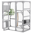 Outdoor Cat House, Diy Cat Enclosure Catio With Double Enter Doors