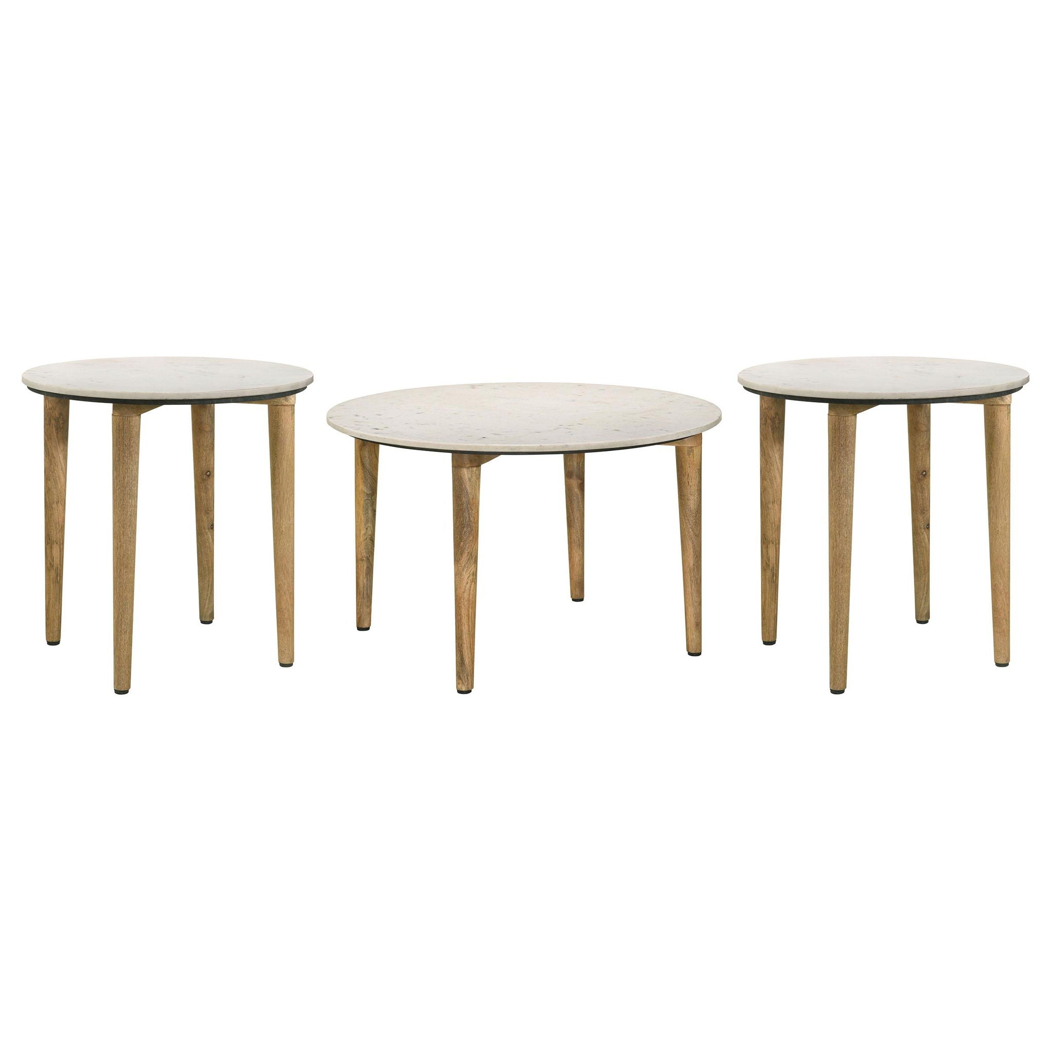 Aldis 3-piece Coffee and End Table Set White - Atlantic Fine Furniture Melbourne FL
