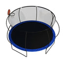 Pumpkin 14 Ft Outdoor Trampoline With Basketball Hoop Enclosure Net Ladder And Metal - Black / Blue