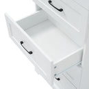 Bathroom Vanity With 2 Damping Hinge Doors, 3 Drawers, Adjustable Shelves - White