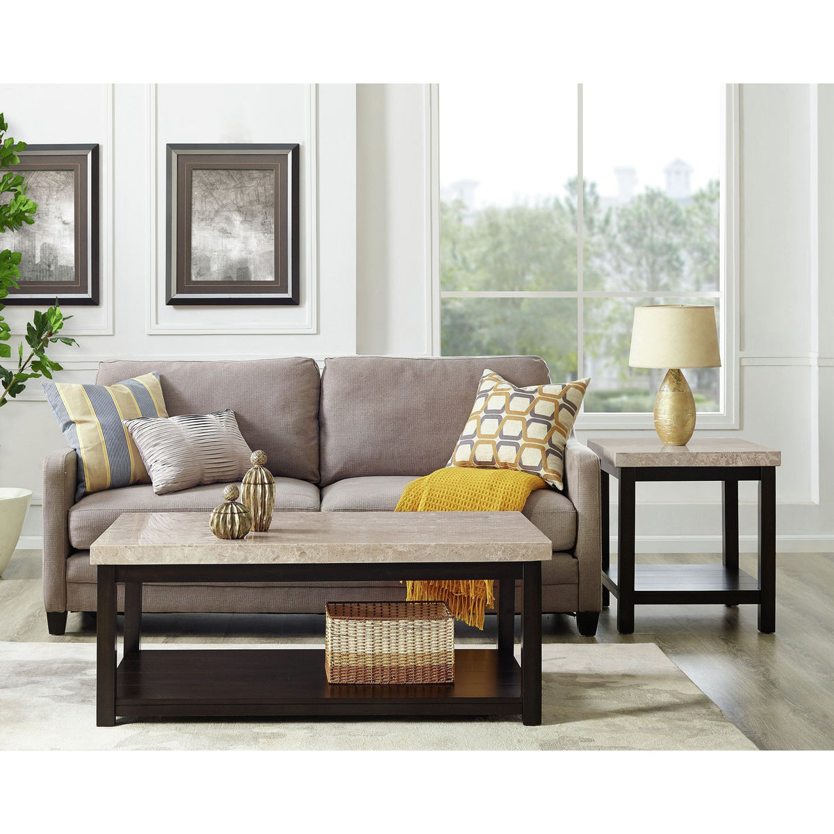 Kansas Occasional Table Set in Dark Brown by Elements International, view 11