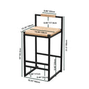 Stylish (Set of 2) Bar Stools With Backrest And Paper Rope Woven Seat, Counter Height Dining Chairs For Kitchen - Natural