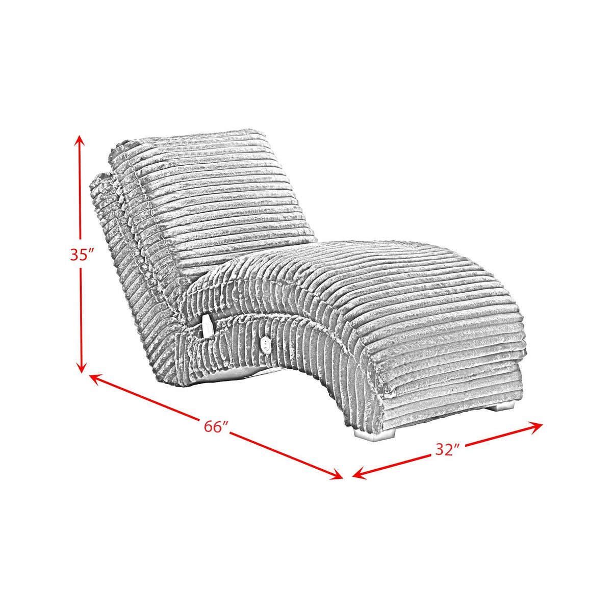 Nori Chaise With Heat Massage, USBC, LED in Black by Elements International, view 11