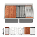 Topmount Drop In Kitchen Sink, Double Bowl 50 / 50 - Brushed Nickel