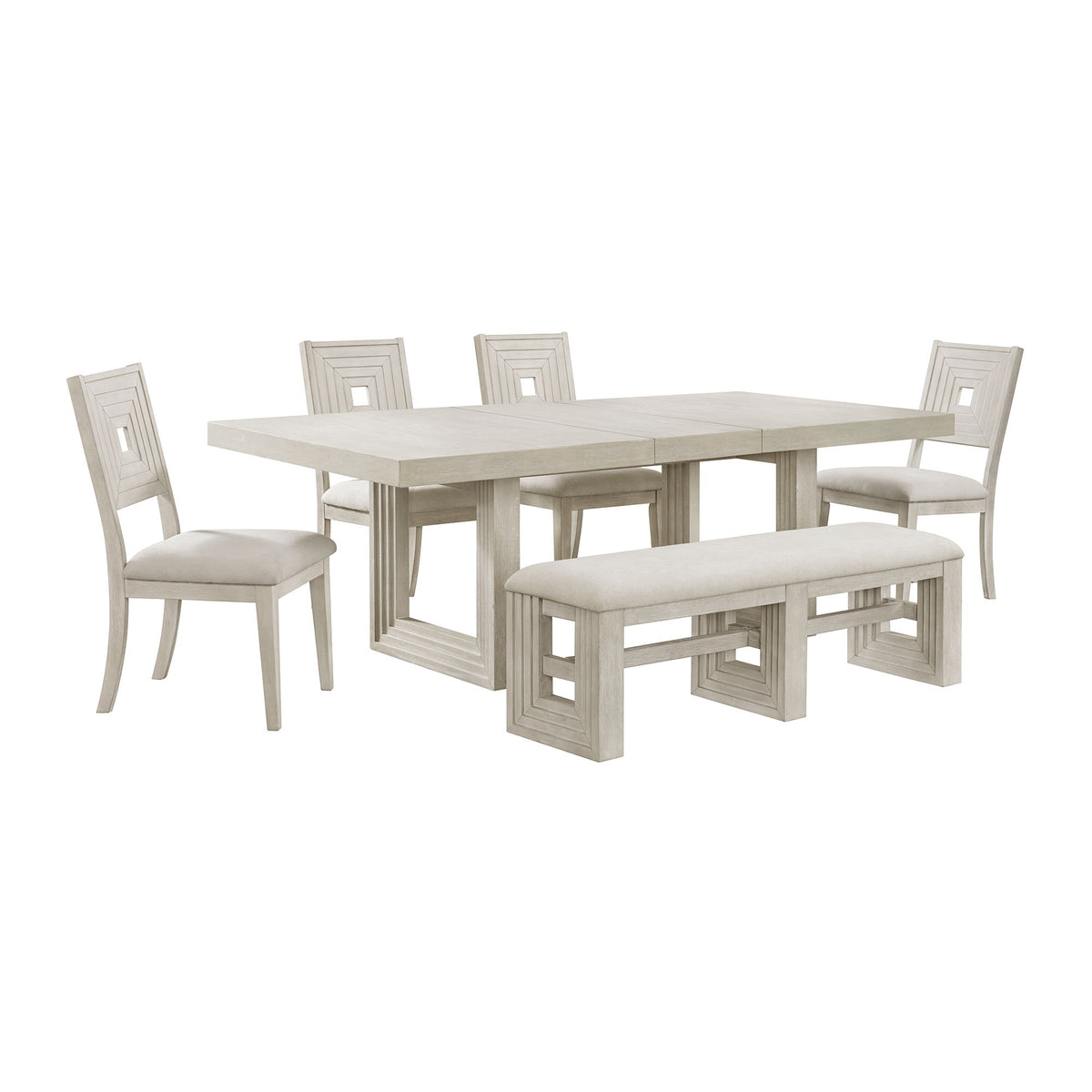 Avalanche Standard Height Dining Set in White by Elements International, view 2