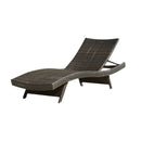 Salem - Wicker Chaise Lounge Adjustable Rattan Outdoor Chair Set - Brown Multi
