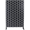 Outdoor / Indoor Privacy Screen Metal Privacy Screen, Freestanding Decorative Privacy Screen For Deck Balcony Patio - Black