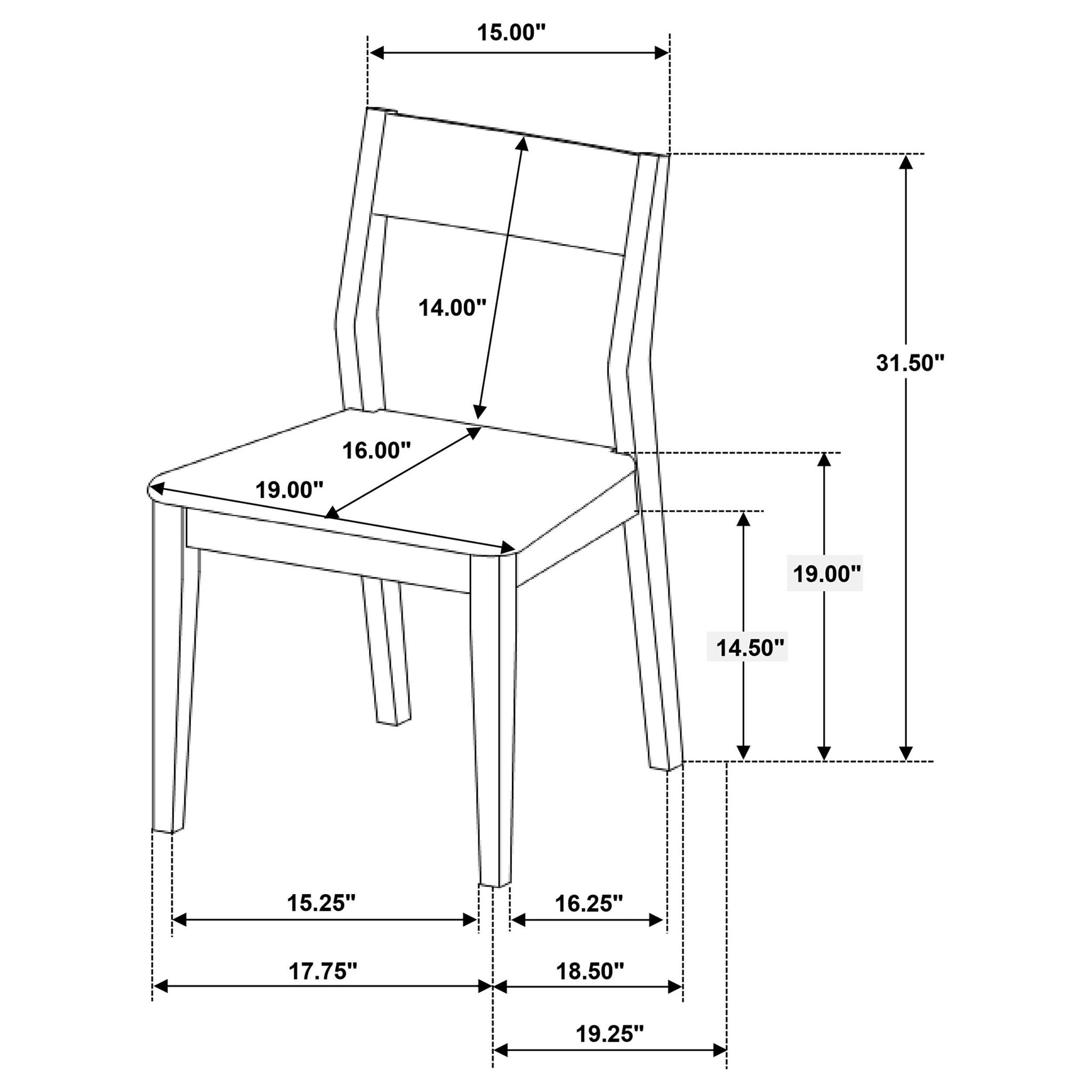 Almonte Dining Chair Upholstered Seat Dark Brown (Set of 2) - Atlantic Fine Furniture Melbourne FL