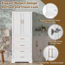 Freestanding Bathroom Cabinet With 3 Drawers, Adjustable Shelf, Soft Close Doors