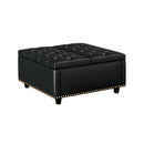 Large Square Storage Ottoman With 2 Storage Doors