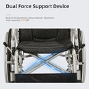 Innovative 6 Wheel Transport Wheelchair Lightweight Foldable Design With Dual Brakes Breathable Seat Anti Backflip Safety Perfect - Black / Silver