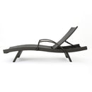 Salem - Contemporary Wicker Chaise Lounge With Arm, Weather Resistant