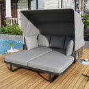 Outdoor Patio Rattan Daybed With Detachable Pillows