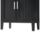 Freestanding Tall Bathroom Cabinet With Soft Close Doors And Adjustable Shelves