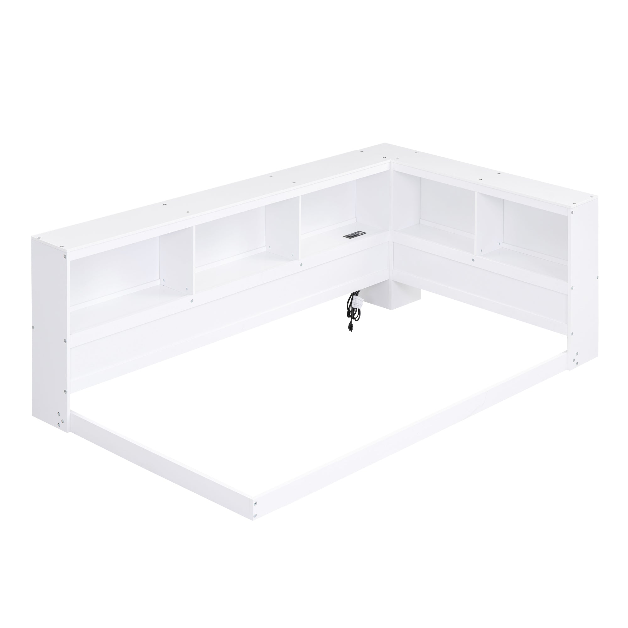 Wood Twin Size Daybed with Storage Cabinets and USB Ports, White - Atlantic Fine Furniture Melbourne FL