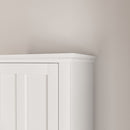 Wooden Bathroom Floor Storage Cabinet With 2 Doors And 6 Shelves - White