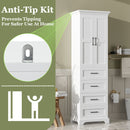 Bathroom Vanity With 2 Damping Hinge Doors, 3 Drawers, Adjustable Shelves - White