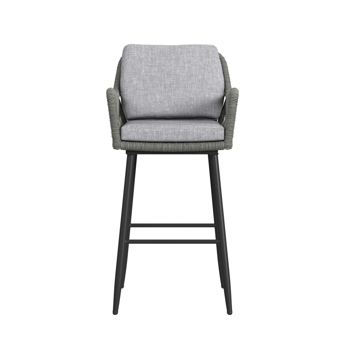 Bayhill Fabric Barstool (Set of 2) in Black / Gray by Elements International, view 4