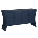Refined Industrial 4 Door Credenza With Arc Legs & Bronze Clasps