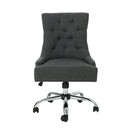 Glory Diamond Tufted Upholstered Office Chair With Rolling Casters And Sloped Arms - Dark Gray / Chrome