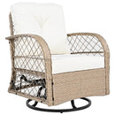 3 Piece Outdoor Chair & Table Set Chat Set, 2 Person Rattan Seating Group