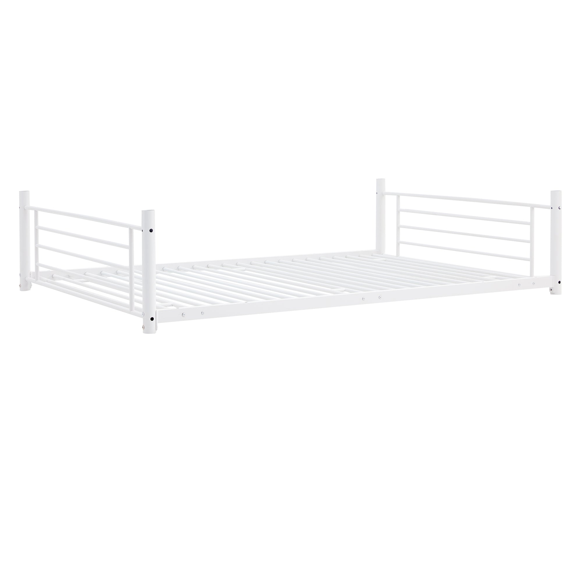 Full-Full-Full Metal Triple Bed with Built-in Ladder, Divided into Three Separate Beds,White(OLD SKU:LP000297AAK) - Atlantic Fine Furniture Melbourne FL