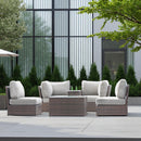 Comfortable Modern Patio Rattan Sectional Set With Cushions