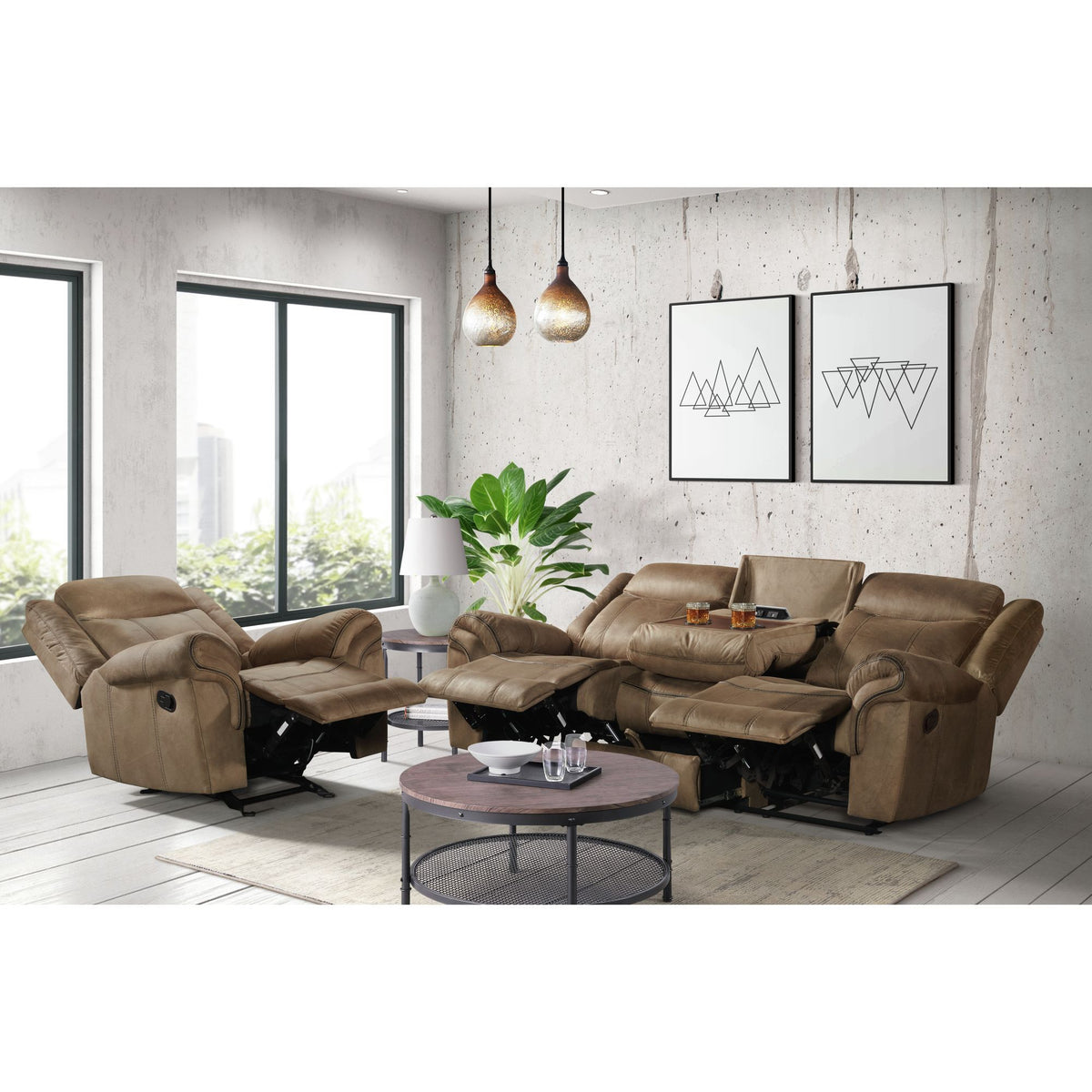Sorrento Glider Recliner in Dark Brown by Elements International, view 9