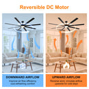 Super Large Black Ceiling Fan With Remote Control - Black