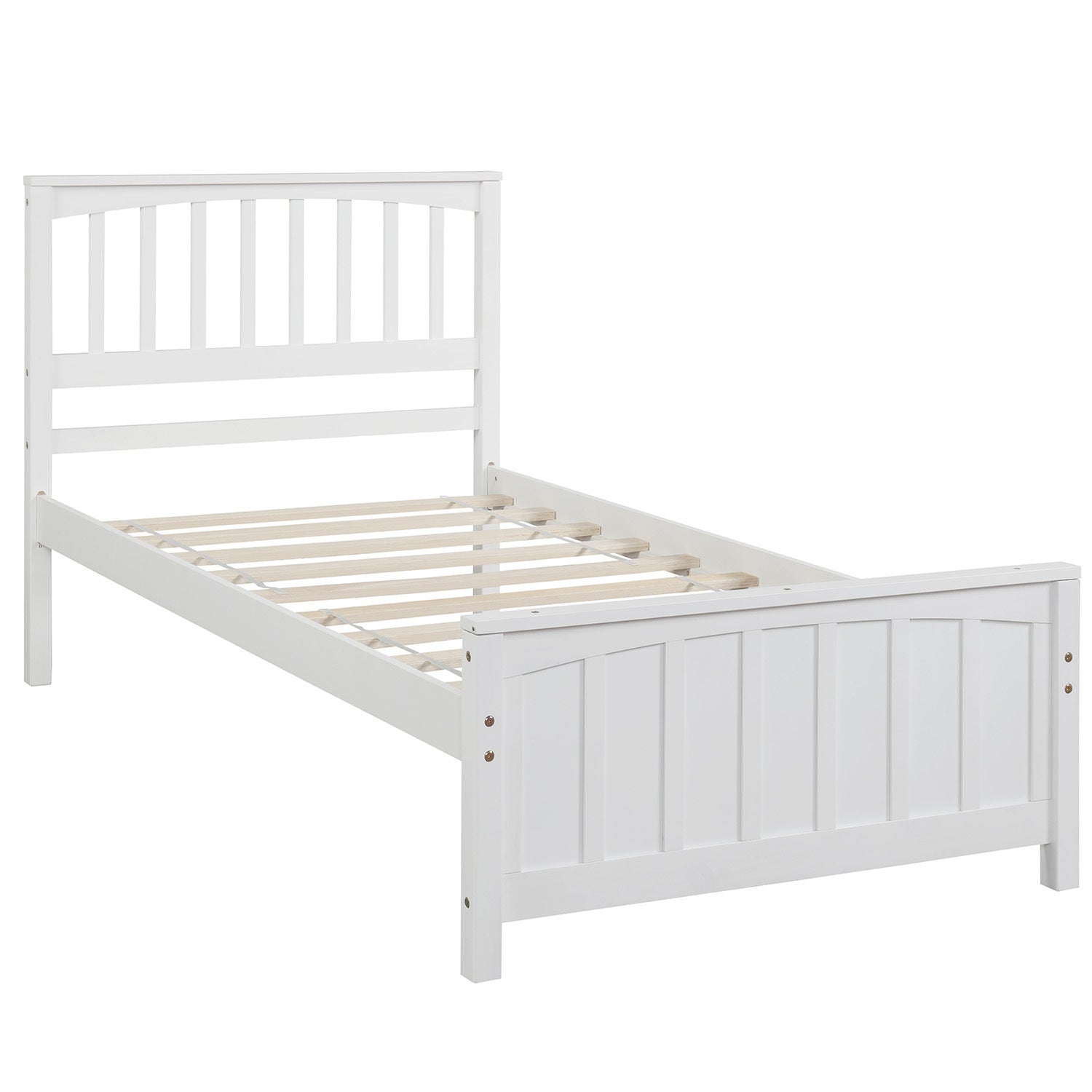 Wood Platform Bed Twin size Platform Bed, White(Old Sku:WF190776AAK Less two center support legs)