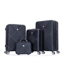 4 Piece Lightweight Suitcase, Makeup Box, Aircraft Wheels