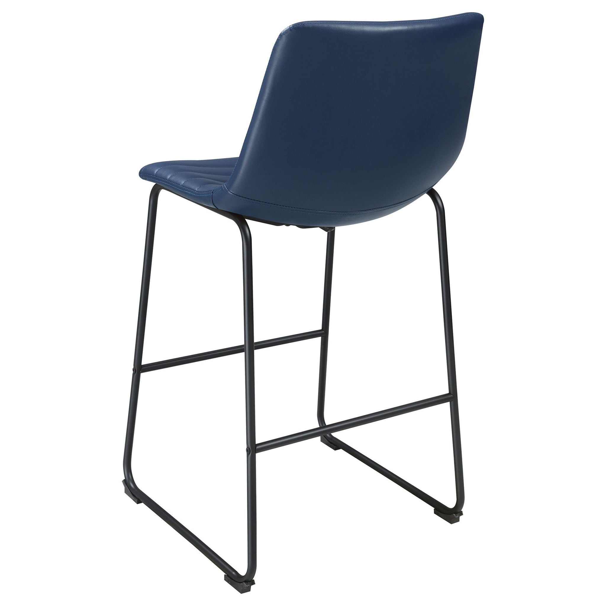 Zuni Faux Leather Upholstered Bar Chair Blue (Set of 2) - Atlantic Fine Furniture Melbourne FL