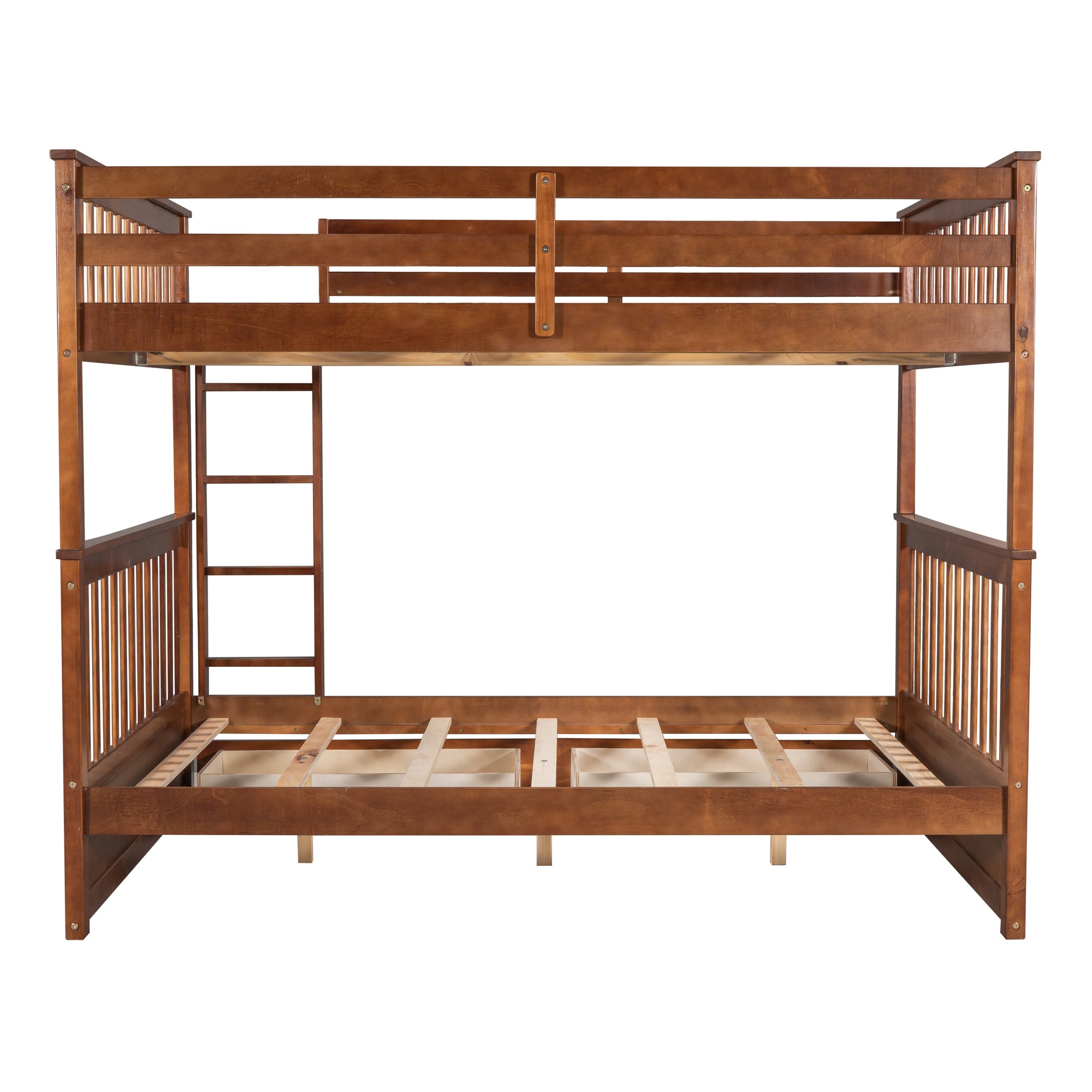 Full-Over-Full Bunk Bed with Ladders and Two Storage Drawers (Walnut)(OLD SKU:LT000365AAD) - Atlantic Fine Furniture Melbourne FL