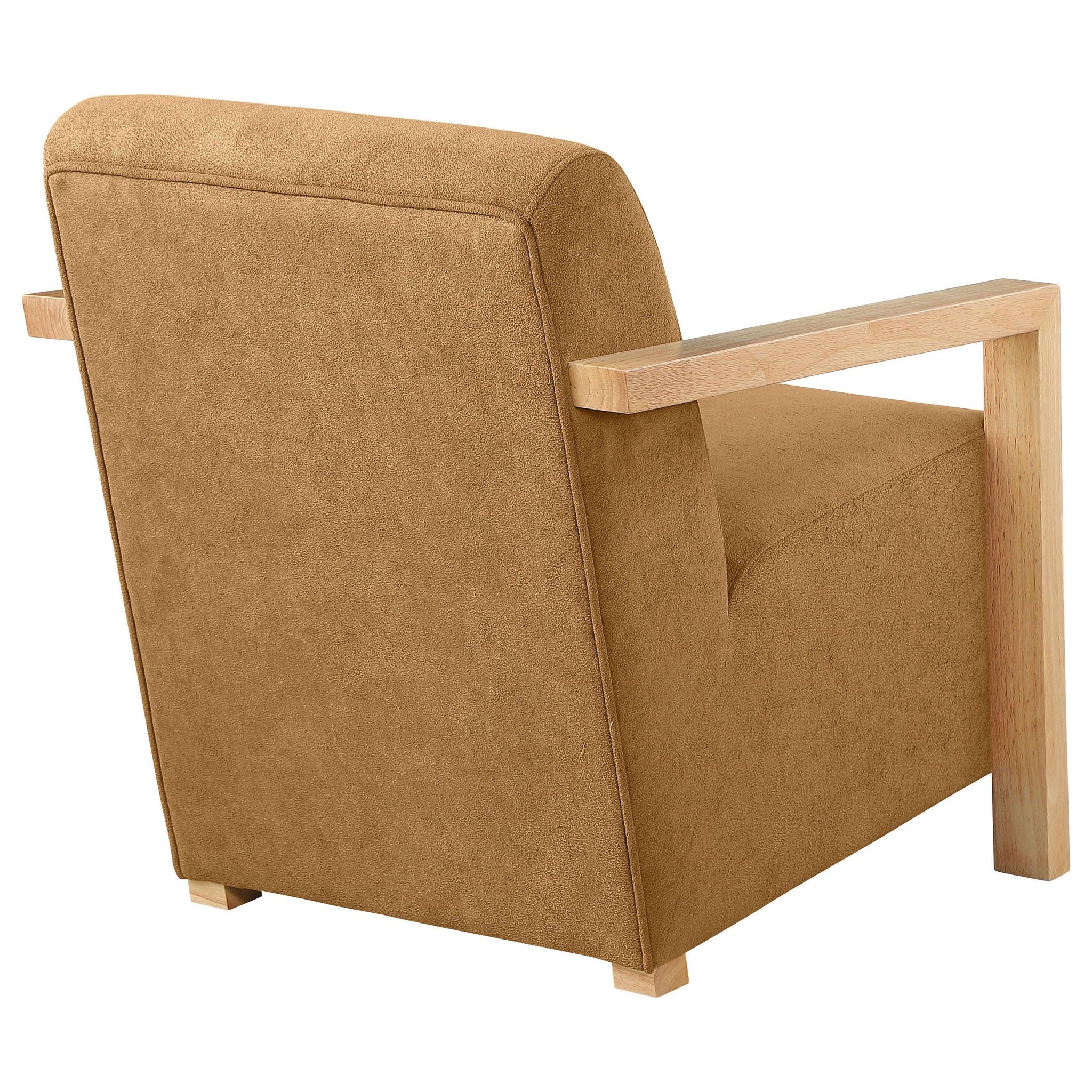Diego Upholstered Accent Arm Chair with Wood Arms Honey - Atlantic Fine Furniture Melbourne FL