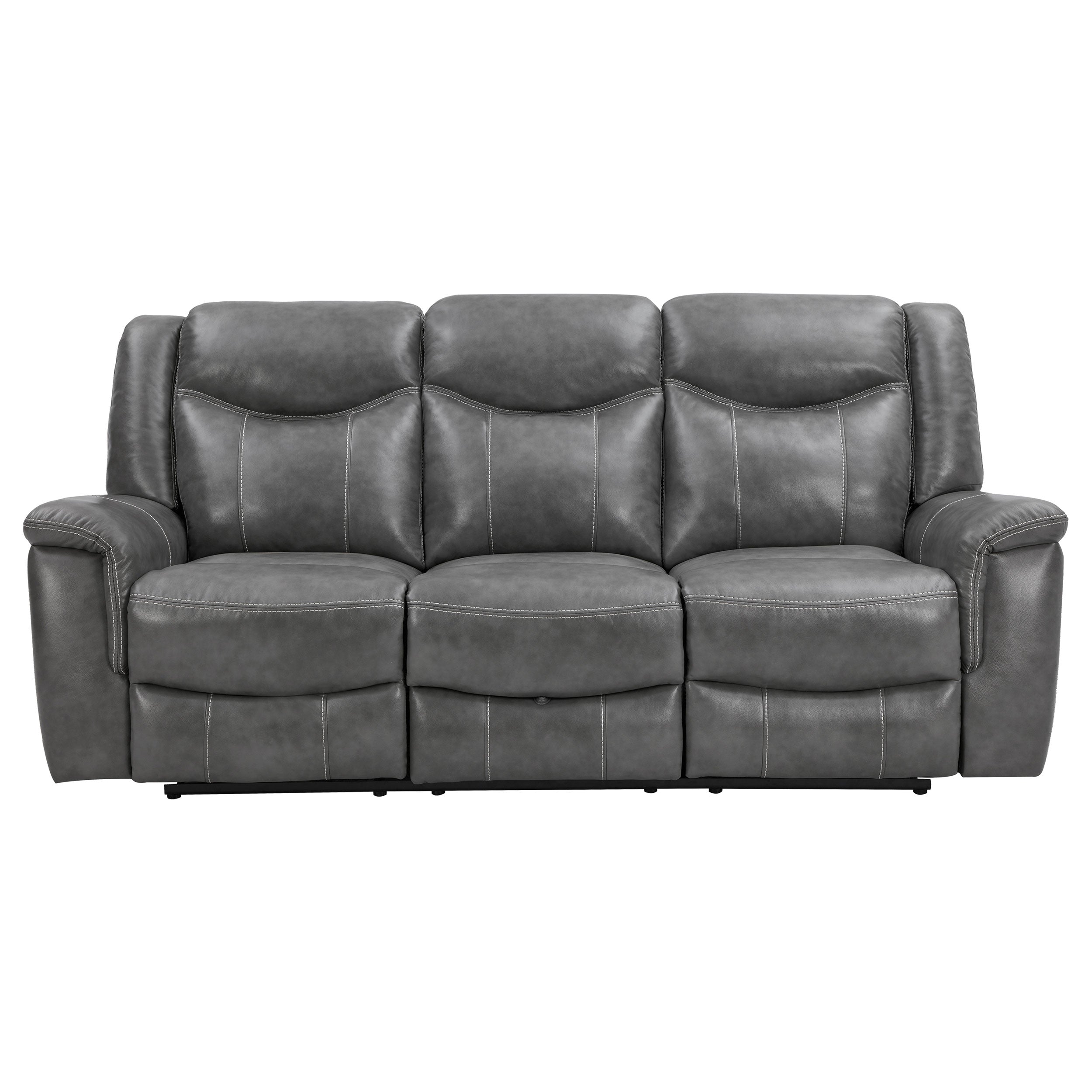 Conrad 2-piece Upholstered Padded Arm Motion Sofa Set Grey — view 6