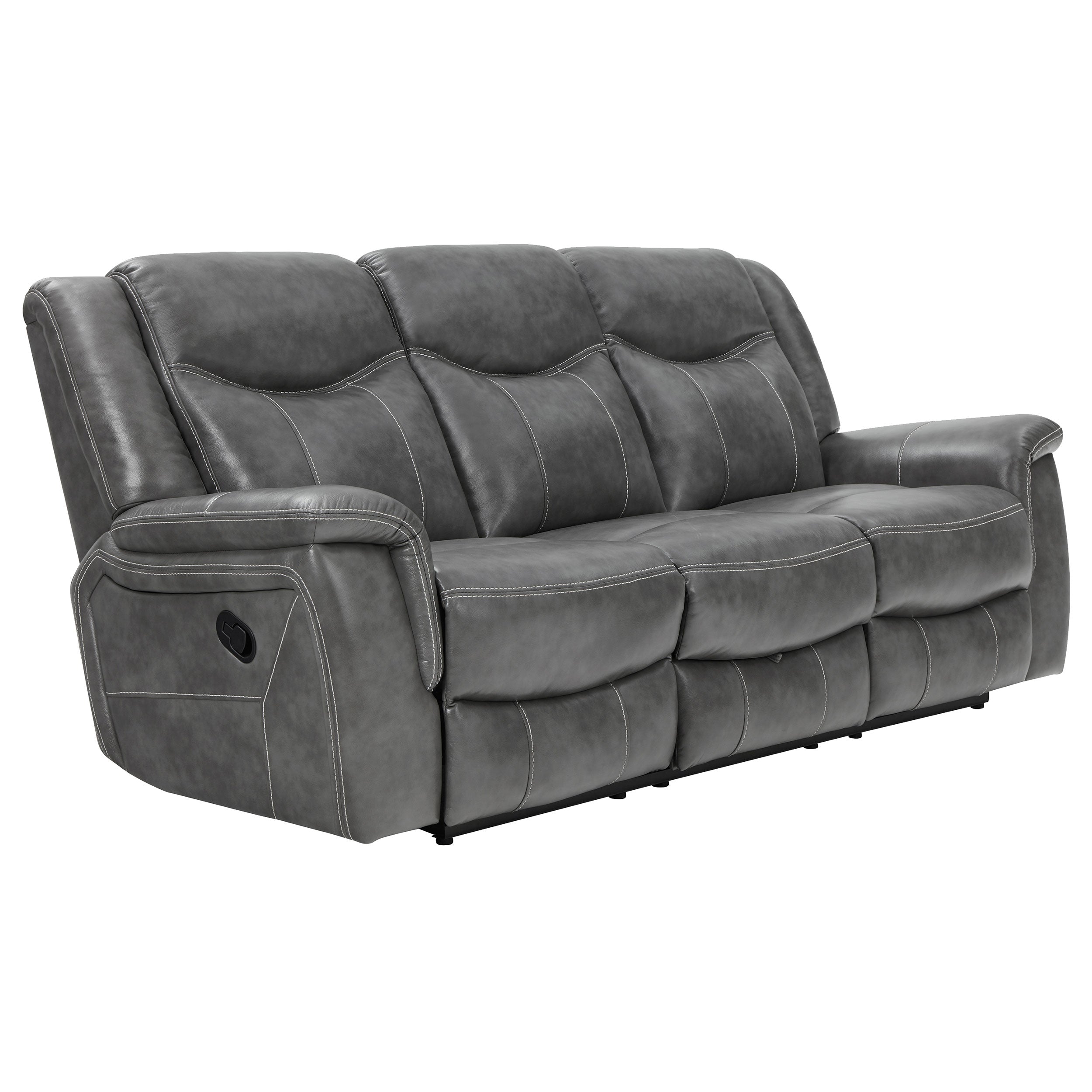 Conrad 3-piece Upholstered Padded Arm Motion Sofa Set Grey — view 5