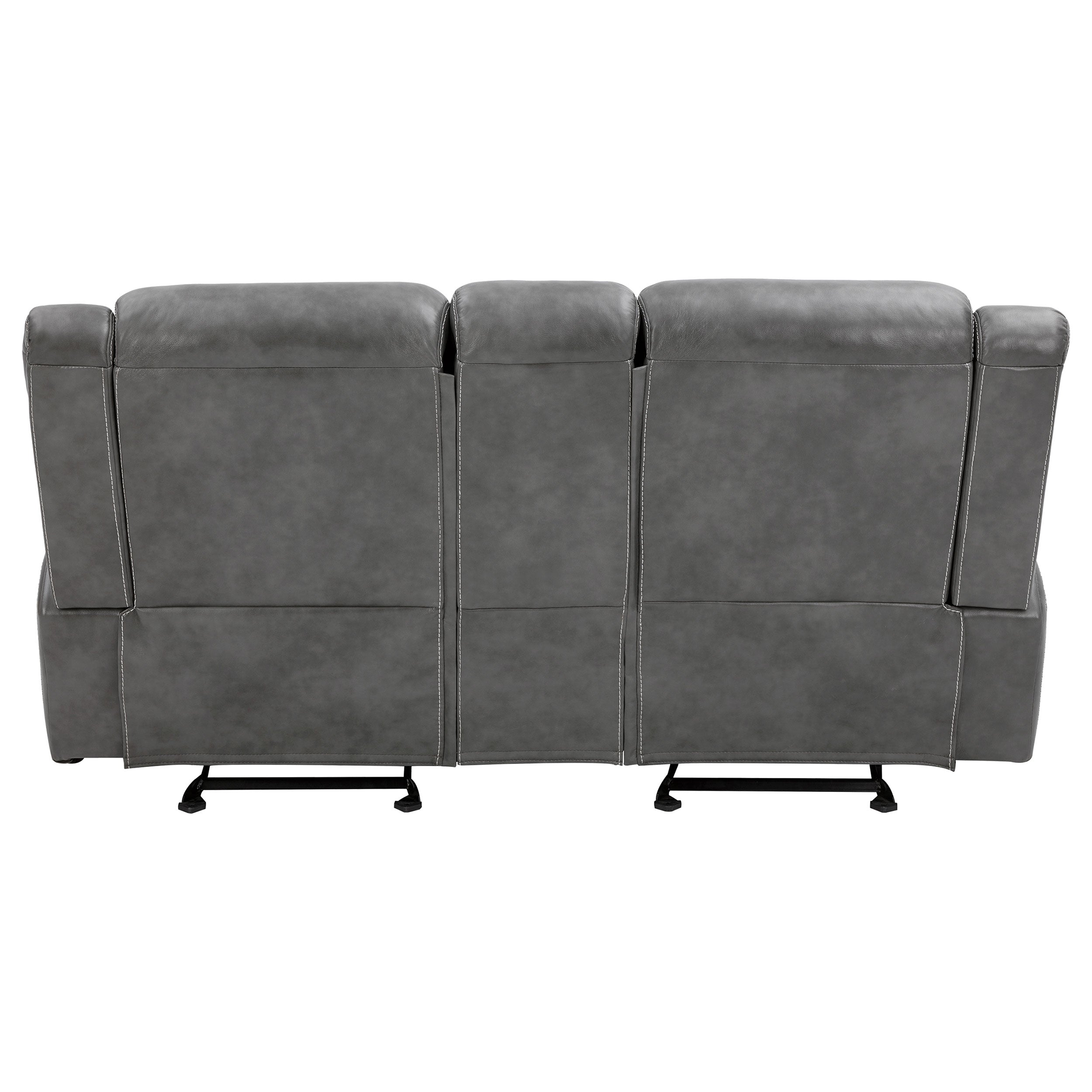 Conrad Upholstered Padded Arm Glider Loveseat Grey — view 8