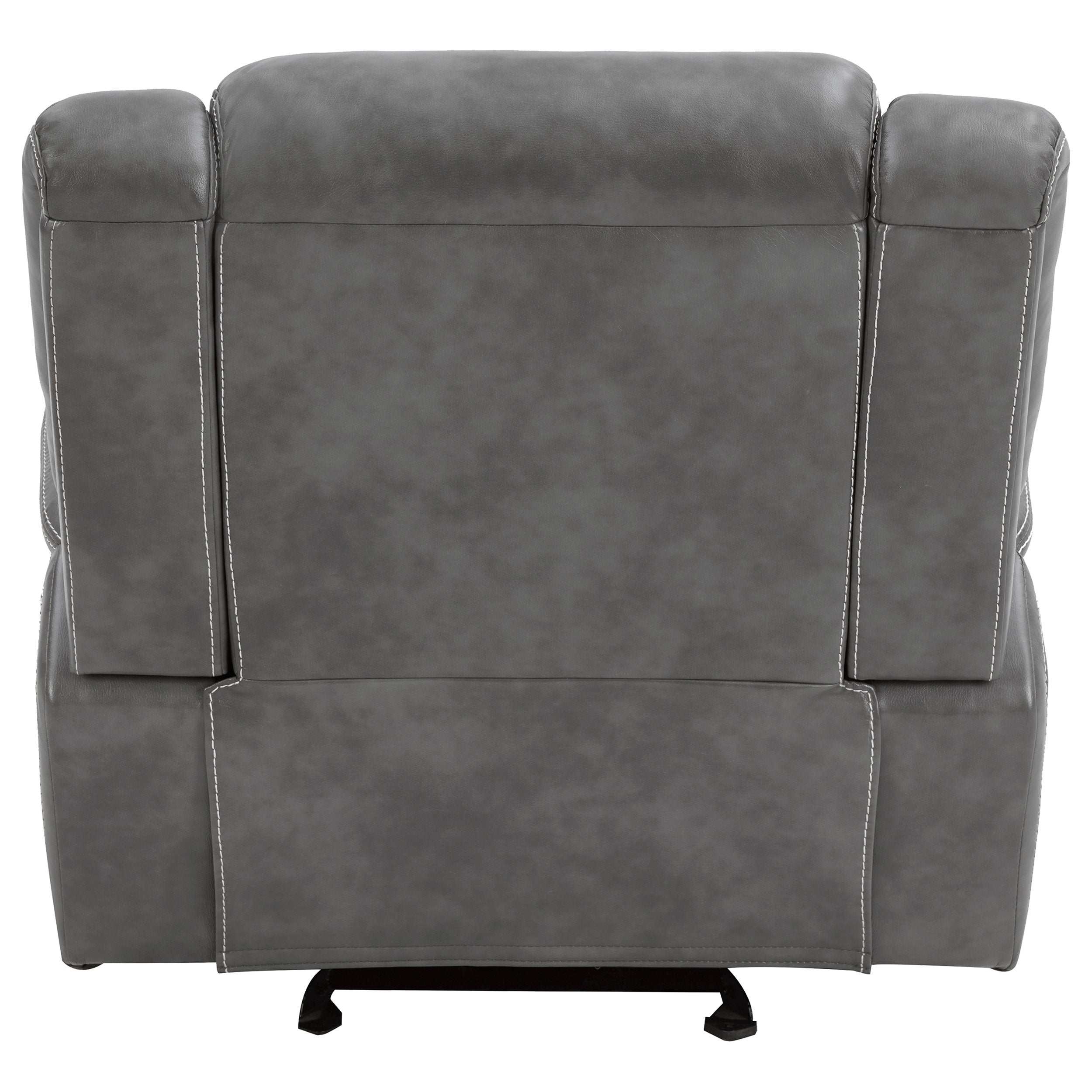 Conrad Upholstered Padded Arm Glider Recliner Grey — view 9