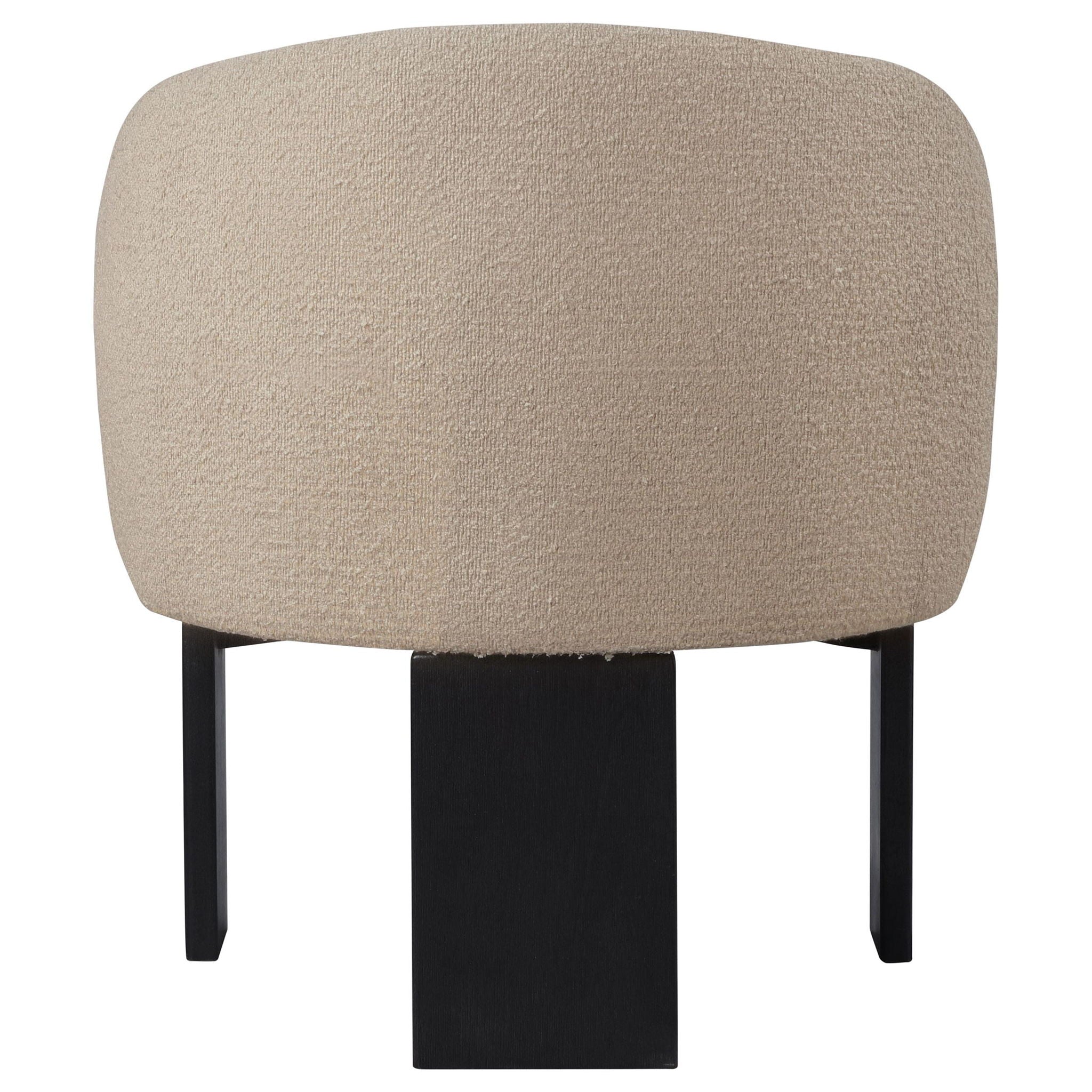 Valdez Boucle Upholstered Barrel Back Accent Chair Beige