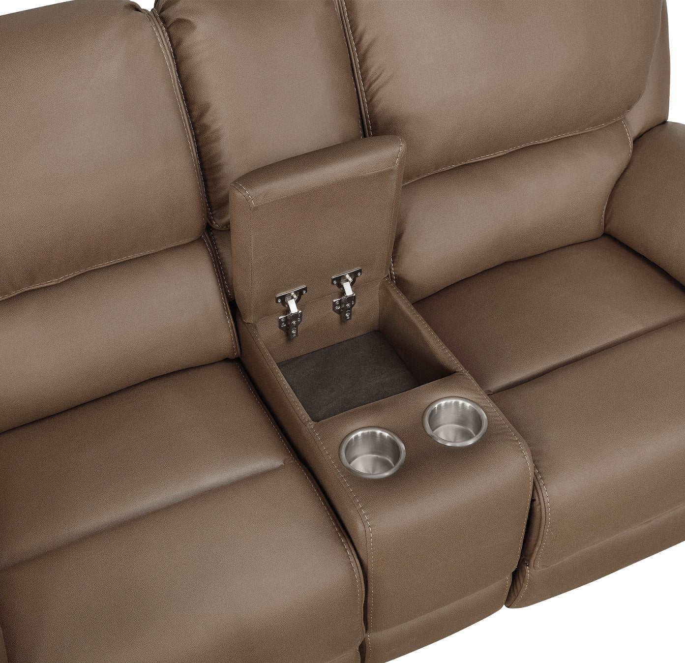 Breton Upholstered Tufted Back Motion Loveseat — view 3