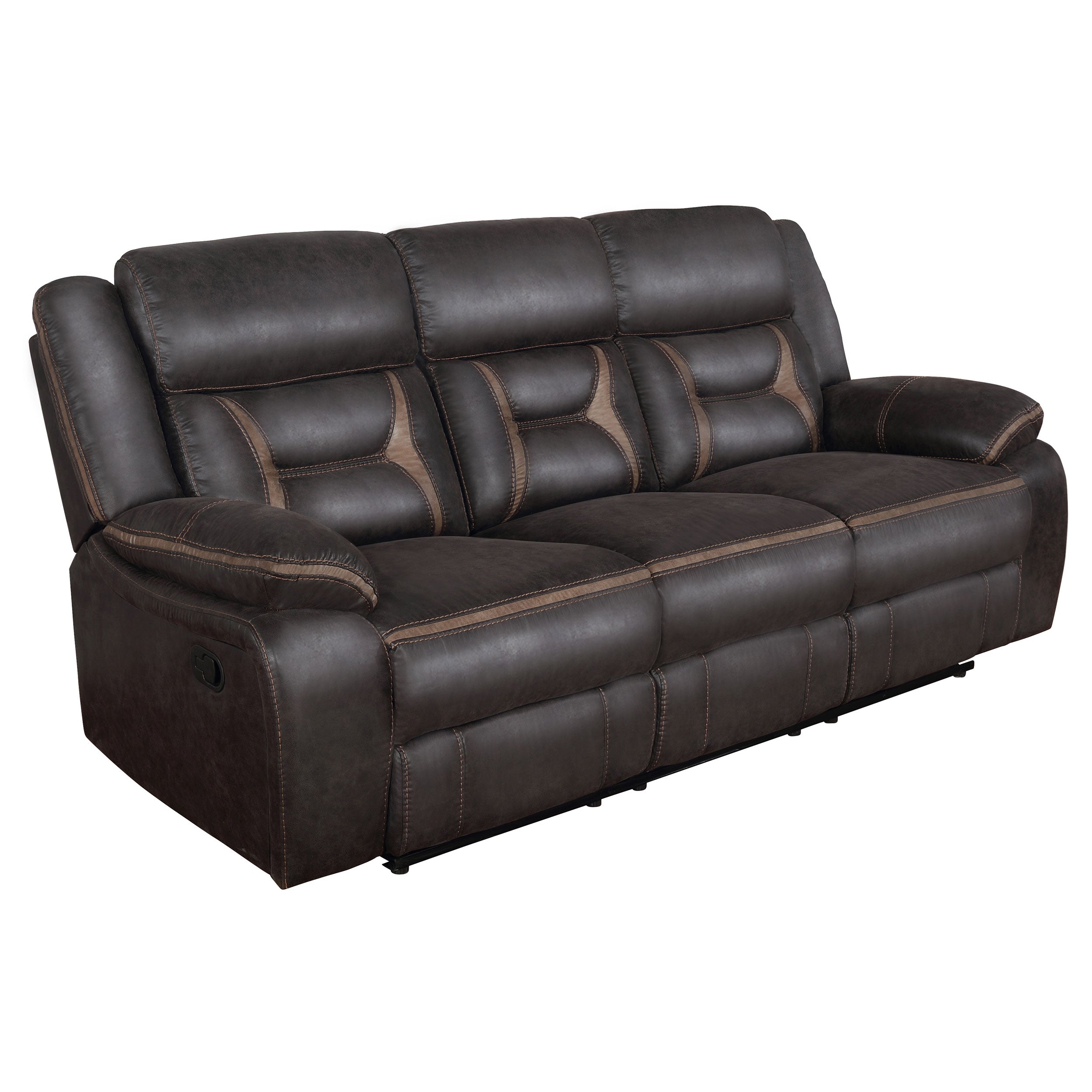 Greer 2-piece Upholstered Reclining Sofa Set Brown — view 4
