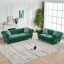 Chesterfield Set With Roll Armrest & Nailhead