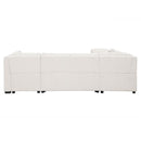 U-Shaped Sectional Sofa Pull Out Sofa Bed With Two USB Ports, Two Power Sockets, Three Back Pillows And A Storage Chaise For Living Room