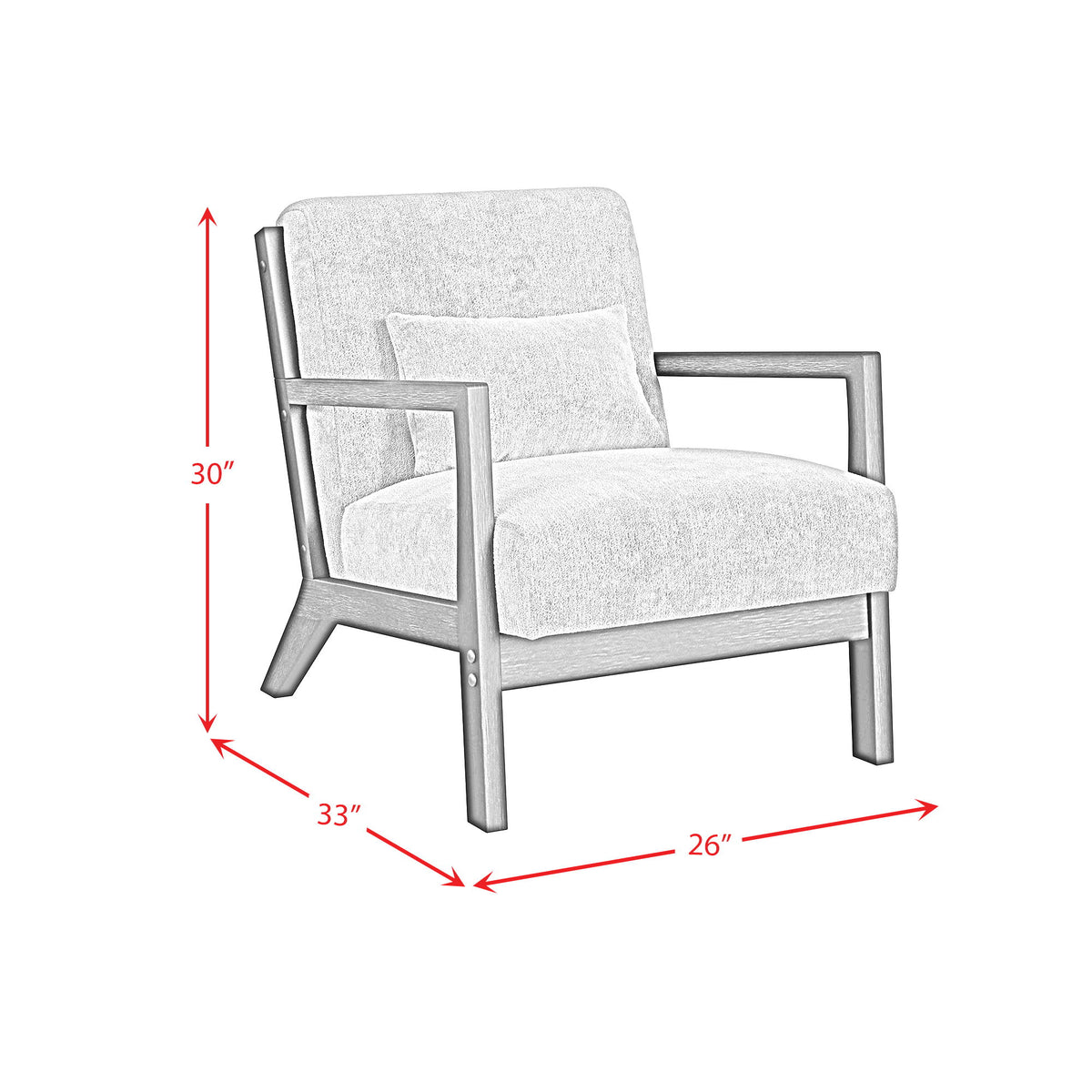 Marina Chair With Kidney Pillow in Beige by Elements International, view 11