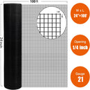 Vinyl Coated Hardware Cloth, 21 Gauge, Welded Wire Fence - Black